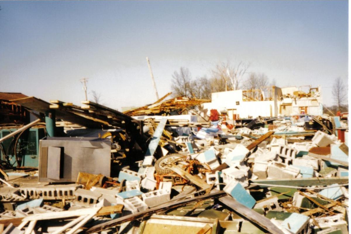Tornado wreckage 