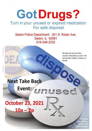 Drug Take Back Event at Salem Police Department