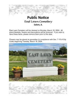 cemetery cleaning public notice